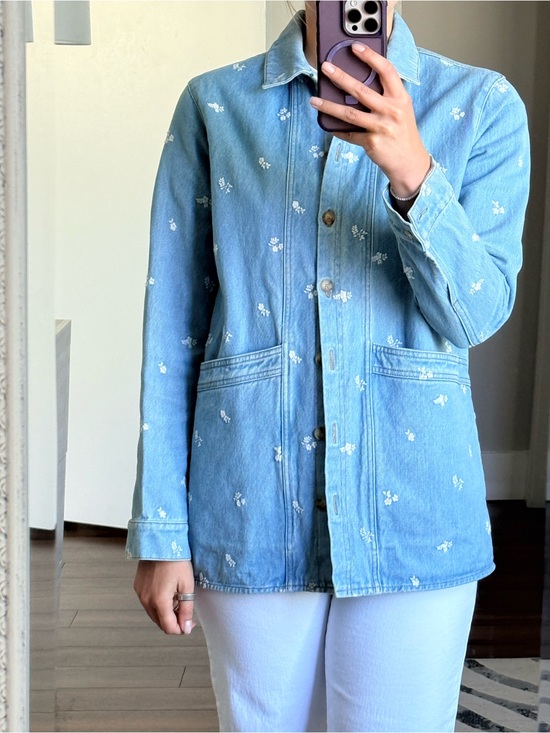 Sezane Jackets & Blazers - Sézane Will Forever Jacket in Light Blue Floral Denim - Size S